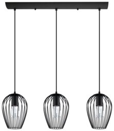 EGLO Newtown Steel 3 Light Pendant Light - Black - thumbnail 1
