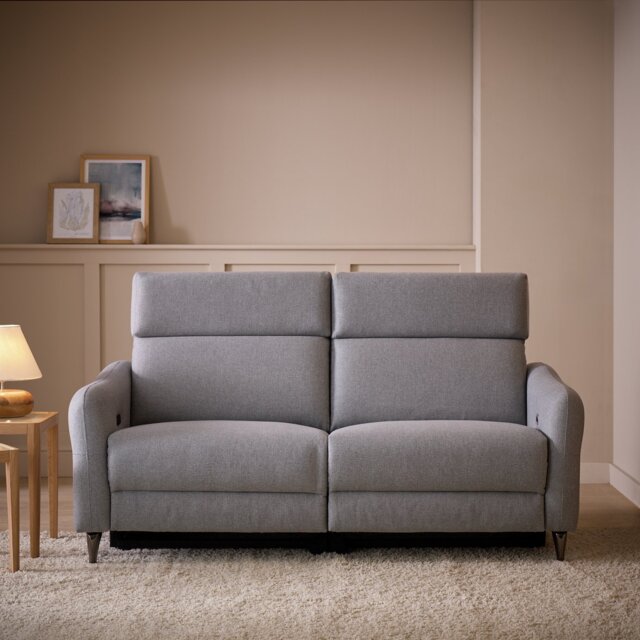 Argos Home Elias Fabric 2 Seater Recliner Sofa - Grey - image 1