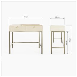 Frank Olsen Lyra 2 Drawer Console Table - Antique White - thumbnail 2