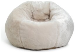 Kaikoo Ayrton Fur Bean Bag - Cream - thumbnail 1