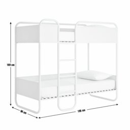 Habitat Kids Rory Single Metal Bunk Bed - Pale Grey - thumbnail 2