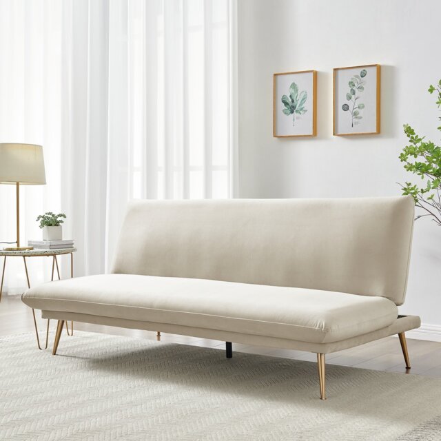 Habitat Matteo Velvet Clic Clac Sofa - Champagne - image 1