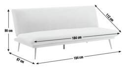 Habitat Matteo Velvet Clic Clac Sofa - Champagne - thumbnail 2