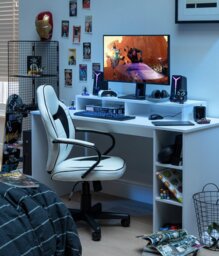 Argos Home Gaming Desk - White - thumbnail 2