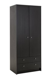 Argos Home Malibu 2 Door 2 Drawer Wardrobe -Black Oak Effect - thumbnail 1