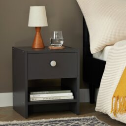 Argos Home Seville 1 Drawer Bedside Table - Anthracite - thumbnail 1