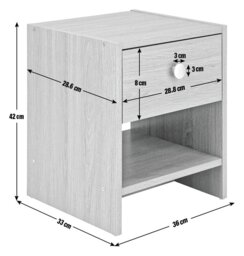 Argos Home Seville 1 Drawer Bedside Table - Anthracite - thumbnail 2