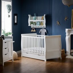 Obaby Stamford Classic Sleigh Cot Bed - White - thumbnail 1