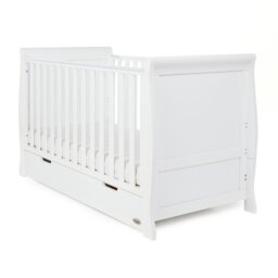Obaby Stamford Classic Sleigh Cot Bed - White - thumbnail 2