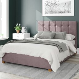 Aspire Hepburn Velvet Double Ottoman Bedframe - Blush - thumbnail 1