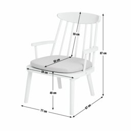 Habitat Lenny Solid Wood Spindle Armchair - White - thumbnail 2