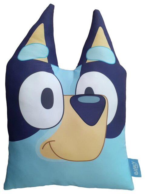 Bluey Kids 3D Ears Shaped Cushion - Blue - 35X35cm - image 1