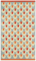 Habitat Octo Geometric Blue Cotton Flatweave Rug - 80x130cm - thumbnail 1