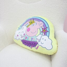 Peppa Pig Rainbow Shaped Kids Cushion - Yellow - 40x30cm - thumbnail 1