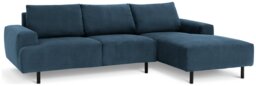 Habitat Julien Velvet Right Hand Corner Chaise Sofa - Navy - thumbnail 1