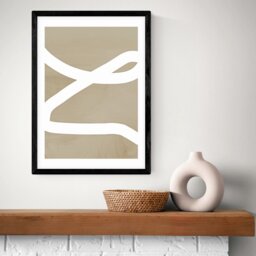 East End Prints Lines Black Frame Art Print - A2 - thumbnail 1