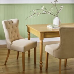 Argos Home Novara Pair of Fabric Dining Chair - Cream - thumbnail 1