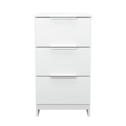Livara Ready Assembled Orillia 3 Drawer Bedside Table -White - thumbnail 2