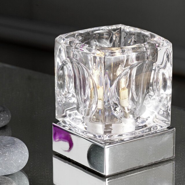 Argos Home Cuba Glass & Chrome Touch Table Lamp - image 1