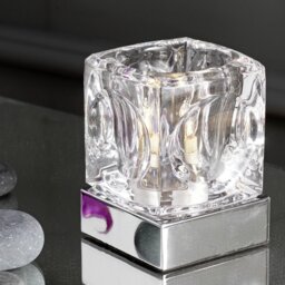 Argos Home Cuba Glass & Chrome Touch Table Lamp