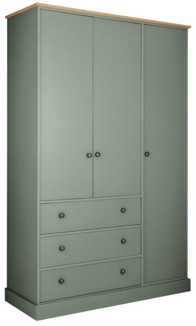 Argos Home Kensington 3 Door 3 Drawer Wardrobe - Sage Green - image 1