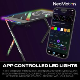 X Rocker Arteon RGB Esports Gaming Desk with App Controlled LED - Black - thumbnail 2