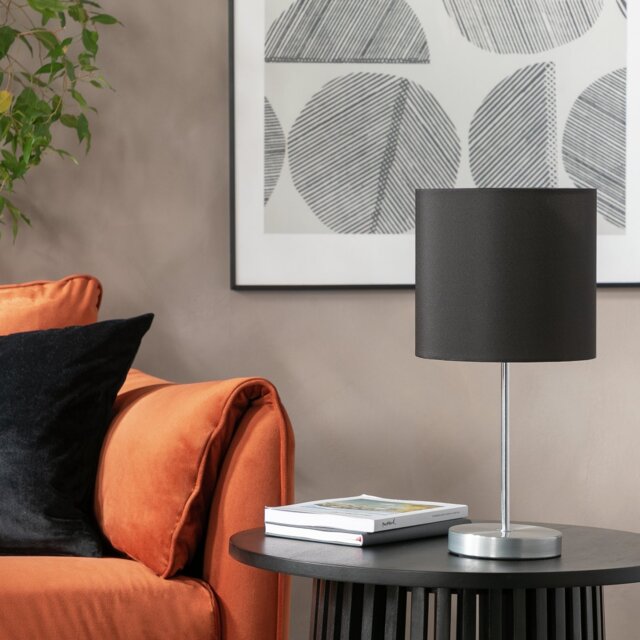 Argos Home Satin Stick Table Lamp - Jet Black - image 1