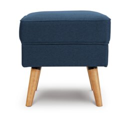 Habitat Callie Velvet Footstool - Petrol Blue - thumbnail 1