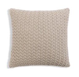 Habitat Plain Knitted Cushion - Natural - 50x50cm - thumbnail 1