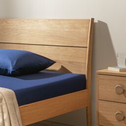 Habitat Cotton Rich 180 TC Navy Fitted Sheet - Small Double - thumbnail 2