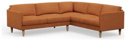 Hutch Fabric Curve Arm 6 Seater Corner Sofa - Rust - thumbnail 1