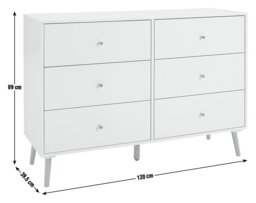 Habitat Otto 6 Drawer Chest - White - thumbnail 2