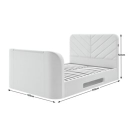 Koble Chevron Kingsize Smart TV Bed - Mink