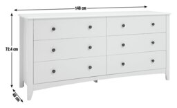 Argos Home Minato 6 Drawer Chest - White - thumbnail 2
