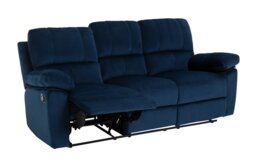 Toby Velvet 3 Seater Recliner Sofa in a Box- Navy - thumbnail 1
