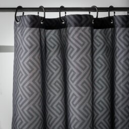 Argos Home Weave Shower Curtain - Black - thumbnail 1