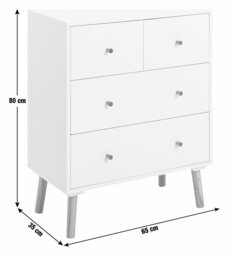 Habitat Otto 4 Drawer Chest - White - thumbnail 2