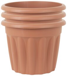 Wham 40cm Round Vista Plastic Planter - Set of 3, Terracotta