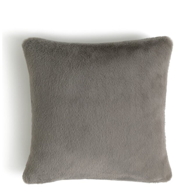Habitat Plain Faux Fur Cushion - Dove Grey - 43X43cm - image 1