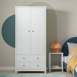 Habitat Brooklyn 2 Door 2 Drawer Wardrobe - White