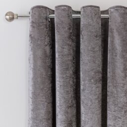 Argos Home Velvet Eyelet Curtains - Charcoal - 168x183cm - thumbnail 2