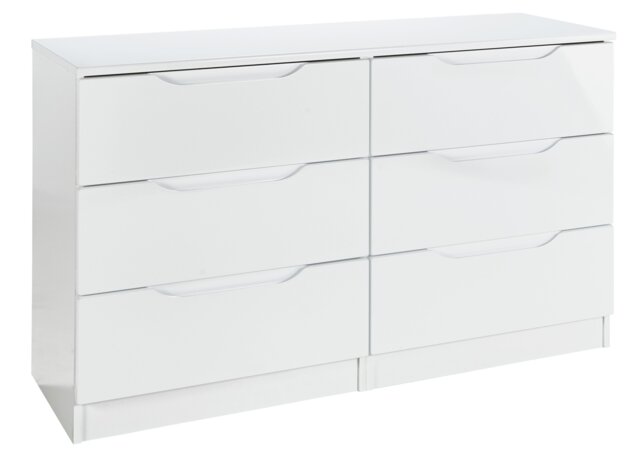 Legato 6 Drawer Chest - White Gloss - image 1