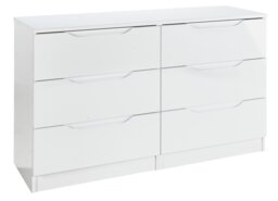 Legato 6 Drawer Chest - White Gloss - thumbnail 1