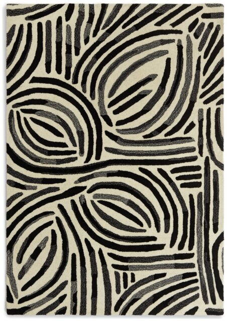 Habitat Skandi Brush Marks Black & White Cut Pile Rug - image 1
