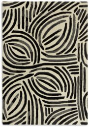 Habitat Skandi Brush Marks Black & White Cut Pile Rug - thumbnail 2