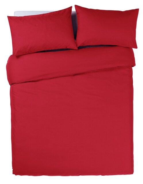 Habitat Easycare Plain Red Bedding Set - Double - image 1