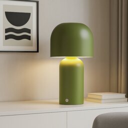 Searchlight Mushroom Port Rechargeable LED Table Lamp-Olive