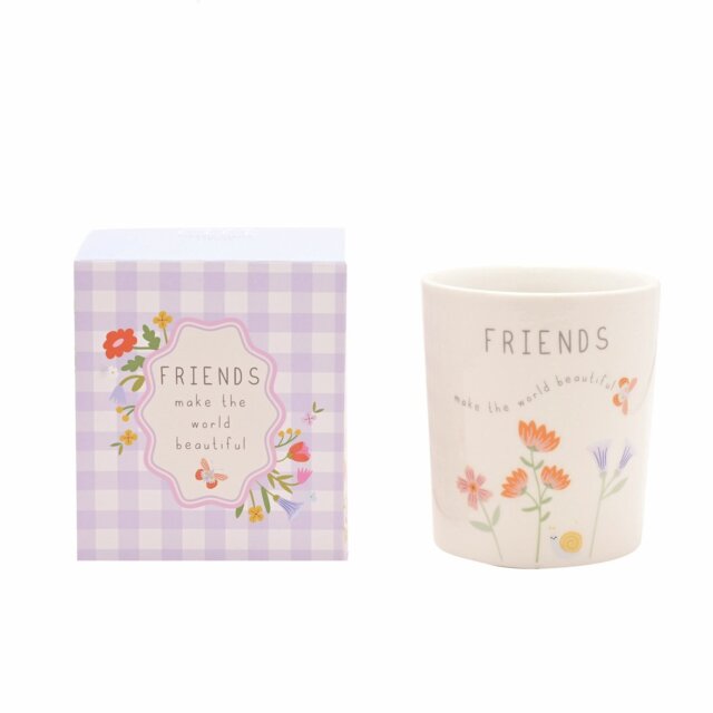 Widdop Love Life Ceramic Message Candle 190G - Friends - image 1