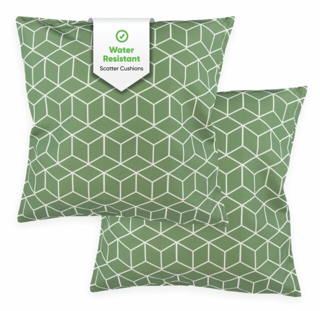 Streetwize Garden Green Cube Outdoor Cushions - Pack of 2 - image 1