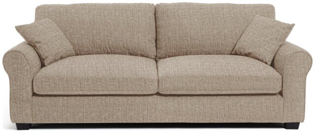 Argos Home Lisbon Fabric 4 Seater Sofa - Stone - image 1